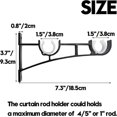 thumbnail image 2 of 2 Pieces Heavy Duty Double Curtain Rod Bracket Adjustable Window Hardware, 2 of 5