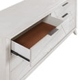 thumbnail image 4 of Benjara Zine 62 Inch Dresser, 6 Drawers, Antique White Wood, Black Handles, 4 of 6
