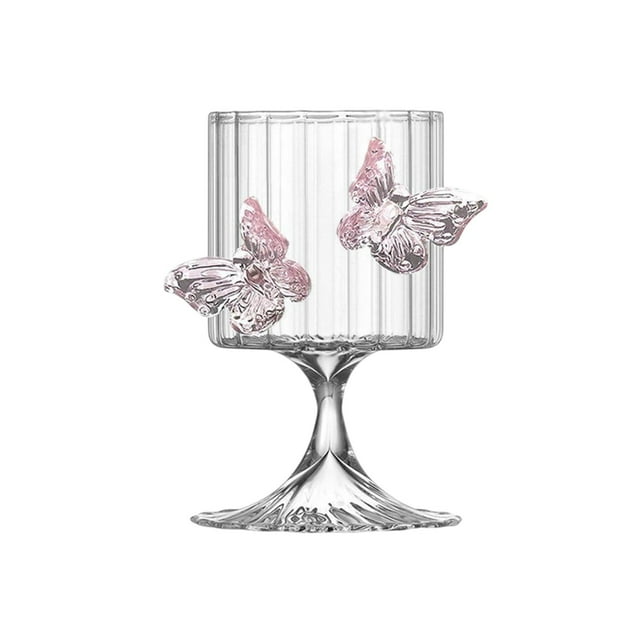 Cheapark Elegant Butterfly Stemmed Glasses - Valentines Day Wine & Juice Gift Tumblers, Environmentally Friendly Glassware for R omantic Dinners