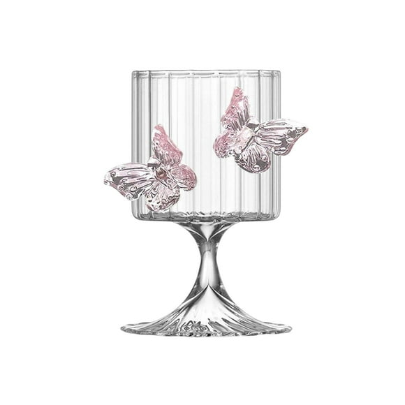 Cheapark Elegant Butterfly Stemmed Glasses - Valentines Day Wine & Juice Gift Tumblers, Environmentally Friendly Glassware for R omantic Dinners