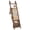 Caramel Brown, variant on VASAGLE Blanket Ladder, 5-Tier Wooden Ladder Shelf, Decorative Farmhouse Blanket Rack with Synthetic Leather Bag, Metal Hooks, Caramel Brown