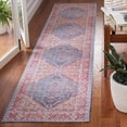 thumbnail image 2 of SAFAVIEH Serapi Donald Oriental Machine Washable Runner Rug, Blue/Rust, 2' x 9', 2 of 12