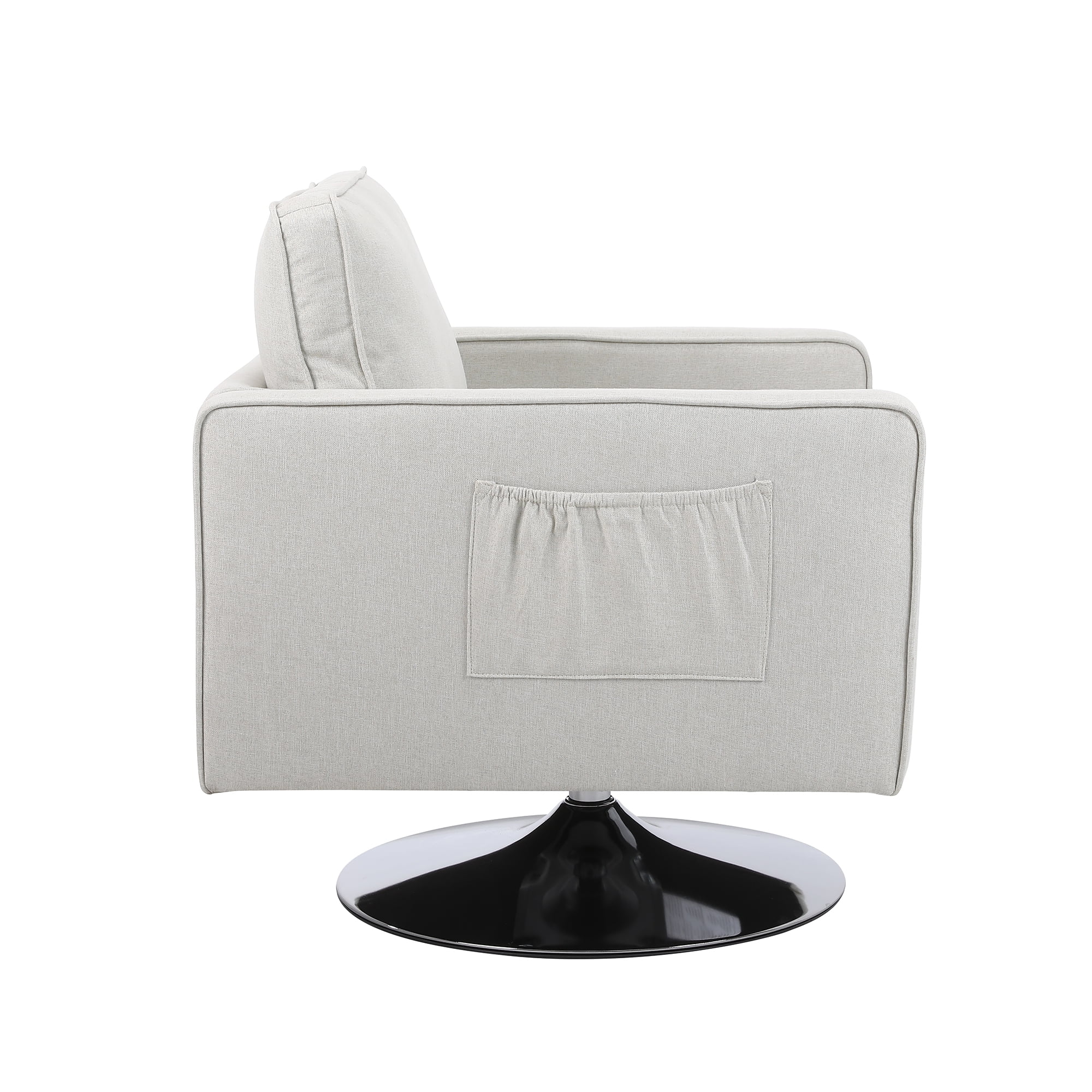 Kadyn Modern Teddy Fabric Swivel Accent Chair with 360 Degree Swiveling for Living Room, Beige