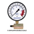 thumbnail image 4 of MEASUREMAN Conjunto de manómetro de prueba de presión de gas de acero de 4 pulgadas, conexión FNPT de 3/4 pulgadas, 0-15 Psi/0-30 InH2O, precisión del 1,6%, 4 of 5