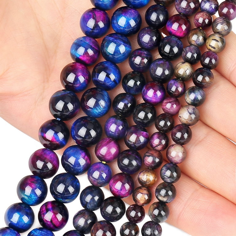 Purple Tiger Eye Beads, Wholesale Gemstone Beads Natural Purple