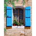 thumbnail image 2 of Swanson, Michael 15x18 Gold Ornate Wood Framed with Double Matting Museum Art Print Titled - Blue Shutters, 2 of 4
