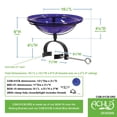 thumbnail image 2 of Achla 12" Cobalt Crackle Glass Birdbath With Over Rail Bracket, 2 of 2
