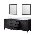 thumbnail image 4 of Lexora Home Marsyas 80" Quartz Top Double Vanity with Sinks and Mirrors in Brown, 4 of 11