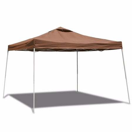 10' X10' Instant Canopy Tent Folding Gazebo with Carry Bag, Brown