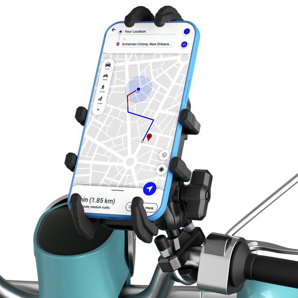 Scooter Phone Clip Motorcycle Supporter S para teléfonos inteligentes 4.7-7.1 pulgadas negras