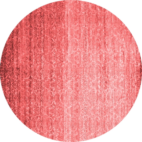 Ahgly Company Indoor Round Abstract Red Contemporary Area Rugs, 7' Round