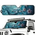 thumbnail image 2 of Uorisanigo Foldable Windshield Sun Shade Hibiscus Flower Turtle Windshield Shade Compatible with Jeep Wrangler JL JLU 2018-2025 Blocker Sun Visor Shield Windshied Cover Block UV Rays ,1Pc, 2 of 7