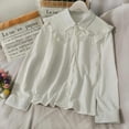 thumbnail image 3 of Vintage Women's White Shirts Korean Fashion Oversized Blouses Cute Tops Long Sleeve Spring Elegant Ladies Preppy Harajuku-Beige1-S, 3 of 7