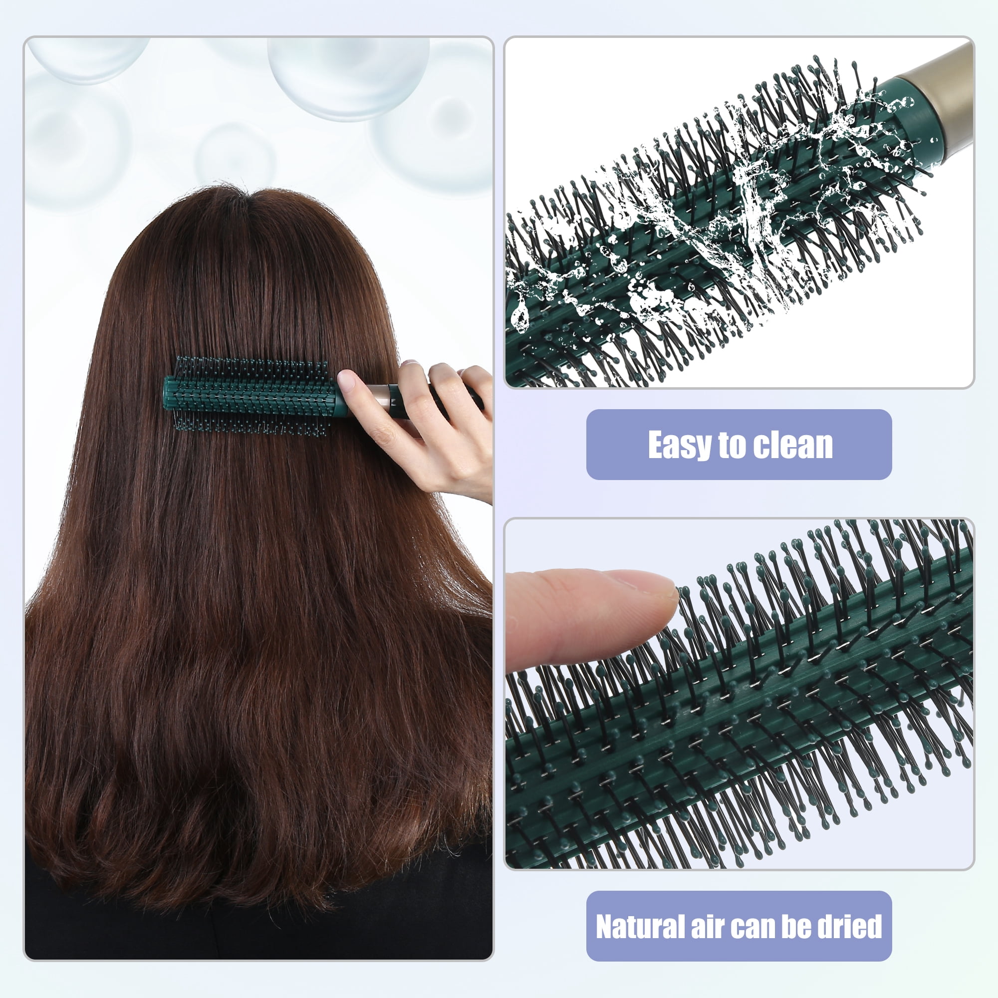 Unique Bargains Wet Hair Brush Detangling Brush Round Hair Comb for Women Green 1 Pc