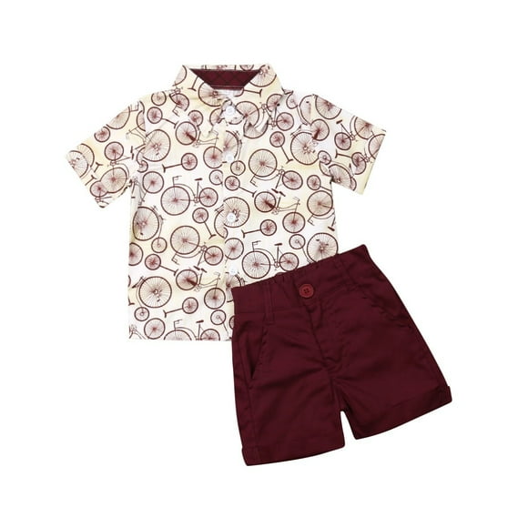 Toddler Kid Baby Boys Short Sleeve Tops T-Shirt Button Down Shirts Shorts Pants 2Pcs Summer Outfits 1-6Y Gentleman Clothes