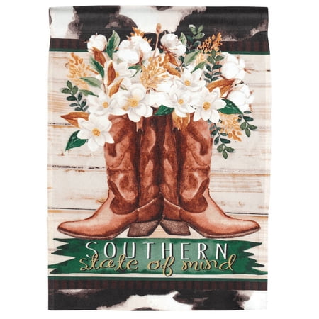 Magnolia Gardens M080141 13 x 18 in. Boots Southern State of Mind Printed Garden Flag