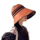 thumbnail image 1 of 56-58cm circunferencia de la cabeza ajustable mujer vacía sombrero para el sol verano ala grande anti-ultravioleta playa sombrero de pescador a rayas, 1 of 5