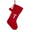 thumbnail image 1 of Christmas Knitted Stocking With Personalised Alphabet Letter Initial Red For Home T, 1 of 9