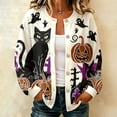 thumbnail image 2 of JUjie Cardigan Sweaters for Women Halloween Button Down Cute Print Knit Outerwear Sweater Season Vintage Womens Halloween Knited Sweater Tops, 2 of 5