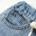 thumbnail image 2 of KIDSCOOL SPACE Baby Little Big Boys Denim Shorts,Elastic Waist with Drawstring Adjustable Jeans Summer Wear, Light Blue, 18-24 Months, 2 of 5