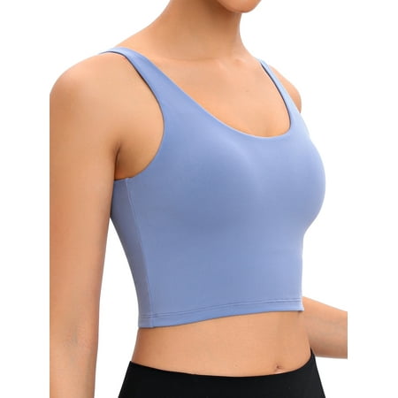 

FOCUSSEXY Women s Yoga Tank with Built in Bra Padded Sports Bra Wireless Cami Shirt Summer Vest Fitness Yoga Workout Running Sports bra Slimming Cami