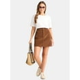 thumbnail image 2 of Time and Tru Women's Corduroy Mini Skirt, Sizes 0-20, 2 of 5