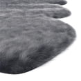 thumbnail image 2 of Gloss Black Faux Fur Acrylic and Polyester Area Rug, 2 of 4
