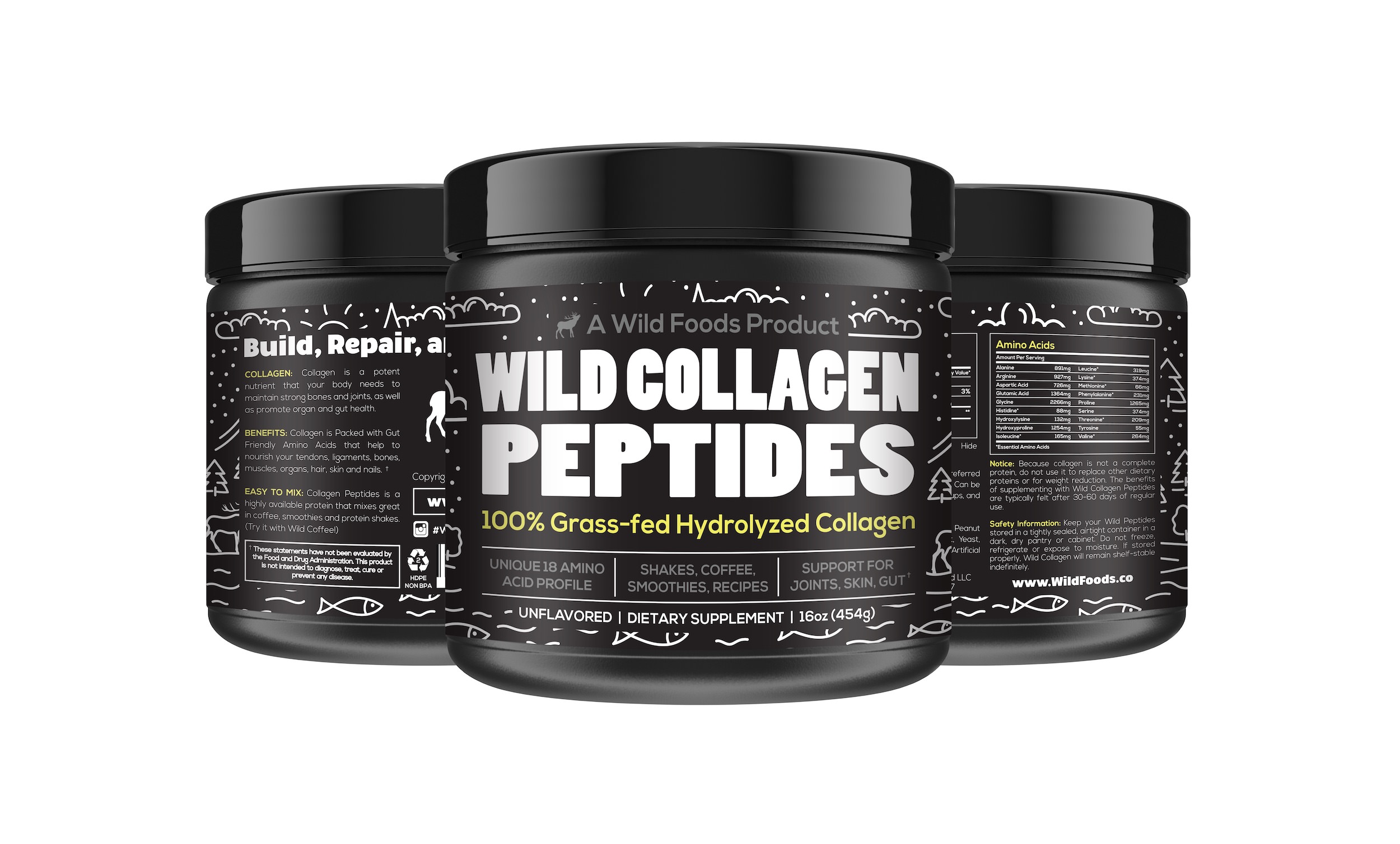 Wild Foods Collagen Peptides, GutFriendly, NonGMO, DairyFree Protein