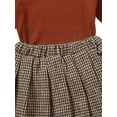 thumbnail image 4 of Canrulo Kids Baby Girls Clothes 2pcs Solid Knit Long Sleeve Turtleneck Sweater Tops Plaids Skirts Sets Brown 2-3 Years, 4 of 7