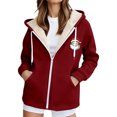thumbnail image 2 of YueHuiYing Women's Zip Up Hoodie Warm and Cozy Lined Sweatshirt Winter Hoodie Jackets for Women with Pockets, 2 of 4