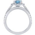 thumbnail image 2 of Pompeii 1 1/2 ct Blue Diamond Halo Engagement Wedding Ring Set 14k White Gold Lab Grown, 2 of 2