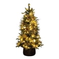 thumbnail image 2 of Nearly Natural Pre-lit Potted Mixed Pine Frosted Artificial Christmas Tree - 4’ - LED Lights, 2 of 4