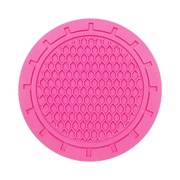 Alfombras de Caucho para Coches,2Pc Honeycomb Car Water Mat Color Sólido de Tapicera de Aislamiento Térmico,Antideslizante Car Cup Holder Mat Decor,Tapicera de Color de Agua,,