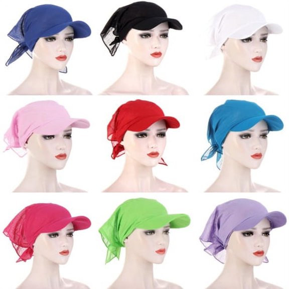 Shenmeida Women Solid Color Cap Brim Turban Baseball Hat Sunshade Wide Brim Wrap Gifts for Outdoor Supply