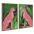 thumbnail image 3 of Kate and Laurel Sylvie Beaded NC Cheetah Jungle Single 1 and 2 Vintage Framed Canvas Wall Art Set by Nikki Chu, 2 Piece Set 23x33 Gold, Mid-Century Jungle Cheetah Art for Wall, 3 of 7