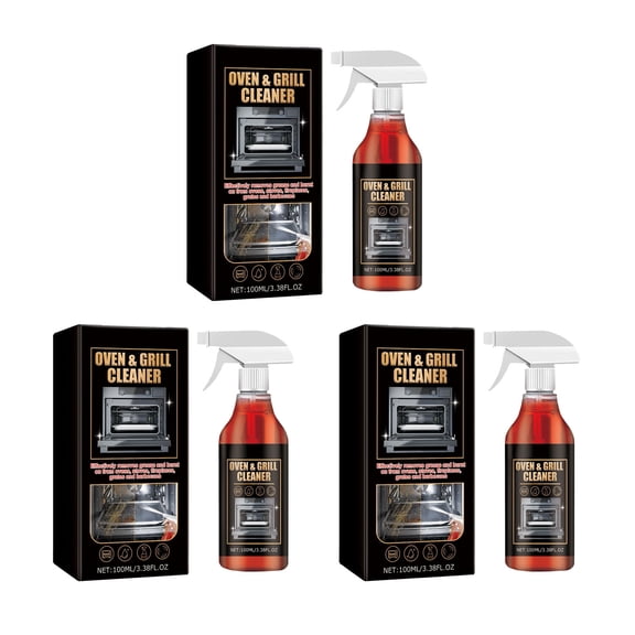 3 Piece 100Ml Oven And Grill Cleaner Spray Cleaning Agent For Kitchen Appliance Degreaser