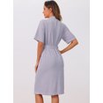 thumbnail image 4 of DARING DIVA Towel Robe Short Sleeve Self Tie Bathrobe for After Shower XS Purple, 4 of 6