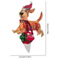 thumbnail image 2 of Decoración de perros brillantes, adornos de figuras de perro con sombrero de Navidad, adornos de fiesta al aire libre, 2 of 8