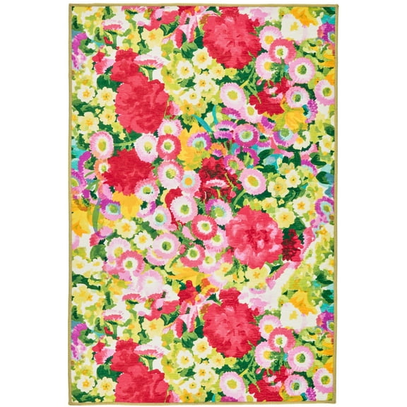 Dash & Albert Chamomile Cluster Machine Washable Rug, 2' 6" x 8', Multi