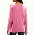 thumbnail image 4 of Huankd Velvet Tops for Women Long Sleeve V Neck Loose Fit Casual Dressy Blouses Fall Winter 2025 Soft Velour Shirts Pink S, 4 of 7