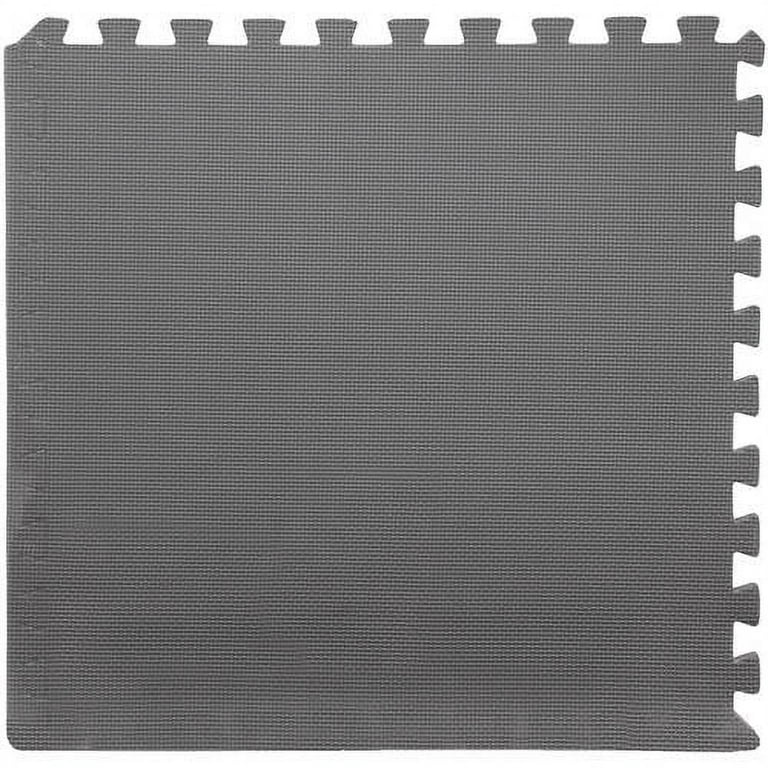 American Floor Mats Fit-Lock 3/8 Inch Heavy Duty Rubber Flooring -  Interlocking Rubber Tiles (24 x 24 Tile) Solid Black 6' x 8' Set (12  Tiles Total)