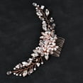 thumbnail image 3 of Diadema de boda para novia, diadema con perlas de cristal, accesorios para el cabello para mujer (oro, oro rosa), 3 of 5