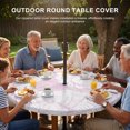 thumbnail image 3 of Round Outdoor Tablecloth with Umbrella Hole and Zipper, Vintage Shell Pink Tablecloth with Elastic Waterproof, Summer Ocean Coastal Patio Table Covers for 31" - 35" Picnic Pool Tables, 3 of 9