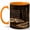 Orange, variant on Vintage Writer Coffee Mug, Antique Books Quill and Candle Design, 11 oz Ceramic Cup