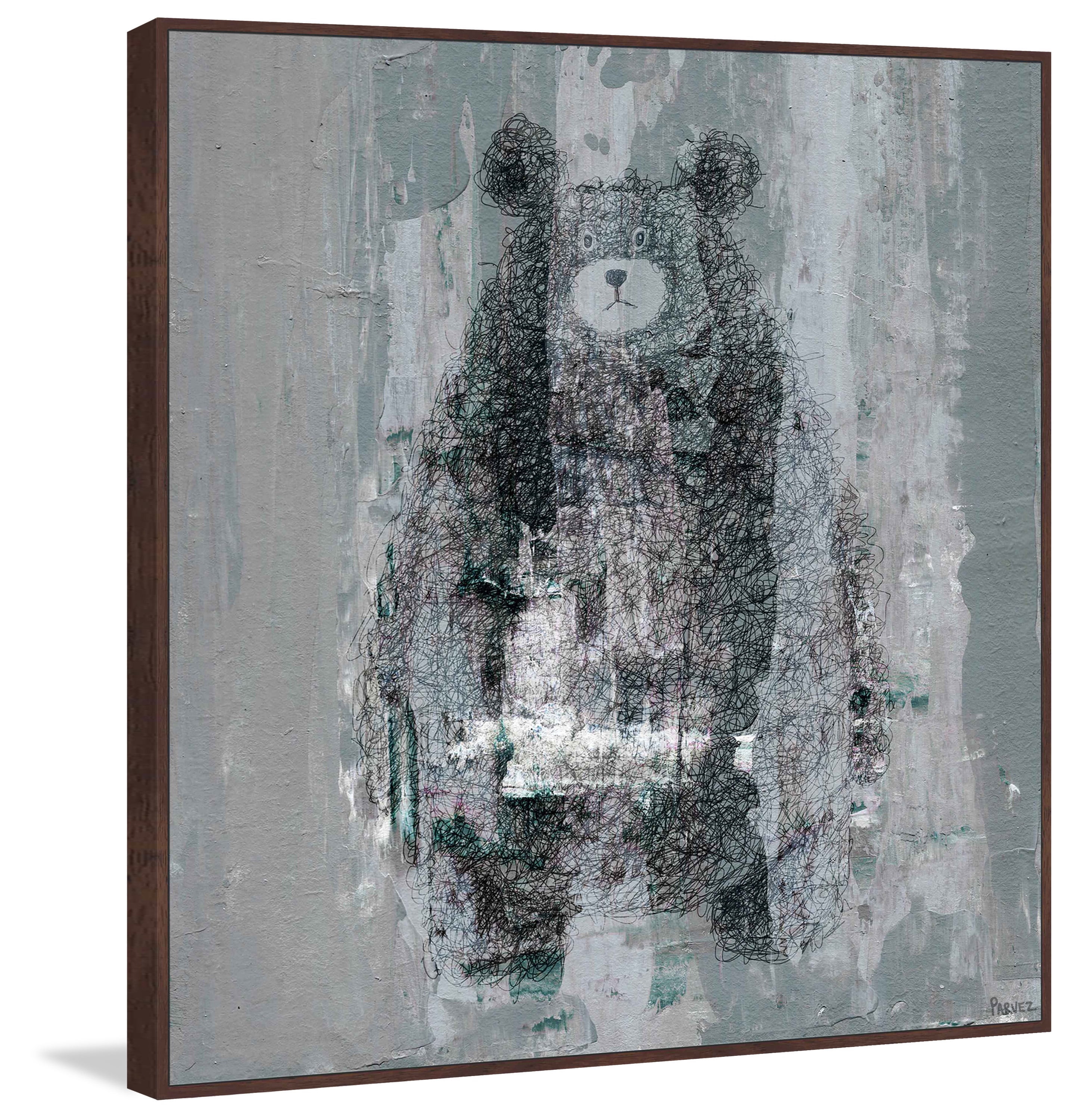"Bear Confusion" Floater Framed Painting Print on Canvas