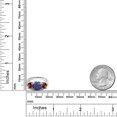thumbnail image 4 of Gem Stone King 925 Sterling Silver Blue Lapis and Red Garnet 3 Stone Engagement Ring for Women (4.00 Cttw, Gemstone, Cushion 8MM, Size 8), 4 of 5