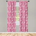 thumbnail image 5 of Ambesonne Hippie Window Curtains, Boho Oriental Motif, Each 28" W x 84" L, Magenta and White, 5 of 5