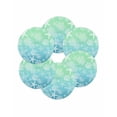 thumbnail image 7 of 15 Inch Round Placemats Set of 6, Teal Blue Ombre Coastal Non Slip Heat Insulation PP Table Mats, Sea Nautical Summer Beach Starfish Coral Washable Place Mats for Kitchen Dining Party Table Decor, 7 of 7