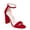 Red Suede, variant on Women Casual Chunky Heels Sandals Open Toe Ankle Strap Block Heels Prom Party Shoes Red Size 7