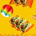 thumbnail image 2 of 1PC Colorful Taco Holder Stands,Premium Large Taco Tray Plates Holds Up To 3 Or 2 Tacos Each,Pp Health Material Very Hard And Sturdy, Dishwasher & Microwave Safe,Taco Bar Serving Set For A Party, 2 of 7